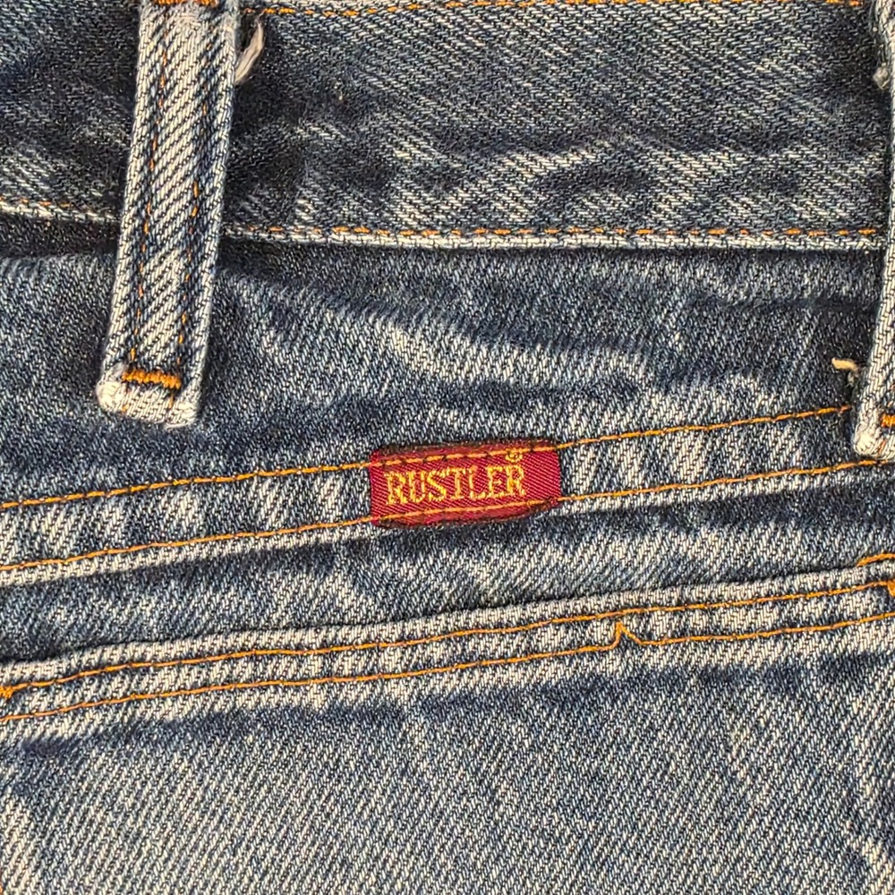 Rustler Distressed Straight Leg Jeans Mens 32x32 Blue Denim Vintage Style - Picture 4 of 9
